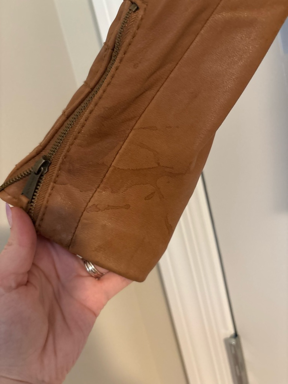 Michael Kors Cognac Brown Leather Jacket - Picture 4 of 6